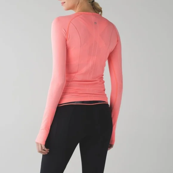Lululemon Swiftly Tech Long Sleeve Crew in Heathered Very Light Flare Size 4 - Picture 5 of 16